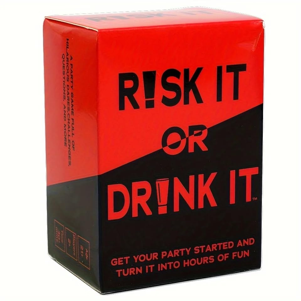 Risk It Or Drink It Fun Party Game For College Card Game, Drinking Game Pregame, Adult Card Parties. Party Game