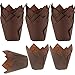 Tulip Baking Cups 150-Pack Natural Cupcake Muffin Paper Liners Grease-Proof Wrappers for Wedding, Birthday Party, 1.96 x 3.14 Inch, Brown Color