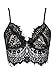 Choies Women's Black Floral Sheer Eyelash Lace Spaghetti Strap Crop Cami Bra S
