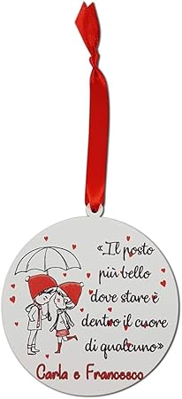 Immagini Di Natale Per Innamorati.Decorazione Natalizia In Legno Per Innamorati O Coppie Che Festeggiano Per La Prima Volta Il Natale