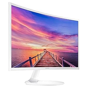 SAMSUNG Curved 1920×1080 HDMI VGA Monitor, White, 27″