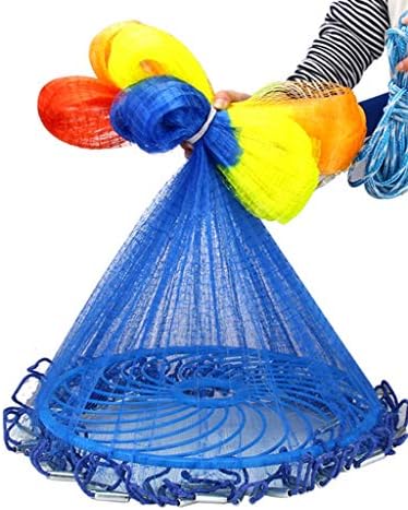 TengPeng Seawater fishing nets High Strengthen Monofilament catch fishing net water hand throw fly fishing network small mesh gill net with sinkers Throwing fishing nets (Size : 3.6m)