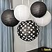 Bobee Black and White Paper Lanterns Party Decorations, set of 5