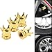 (Pack of 4) Gold 8mm Crown Tire/Wheel Rims Air Valve Stem Cap Compatible with Car Truck Hot Rod ATV