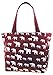Elephant Print Tote Bag Purse (Burgundy Red)