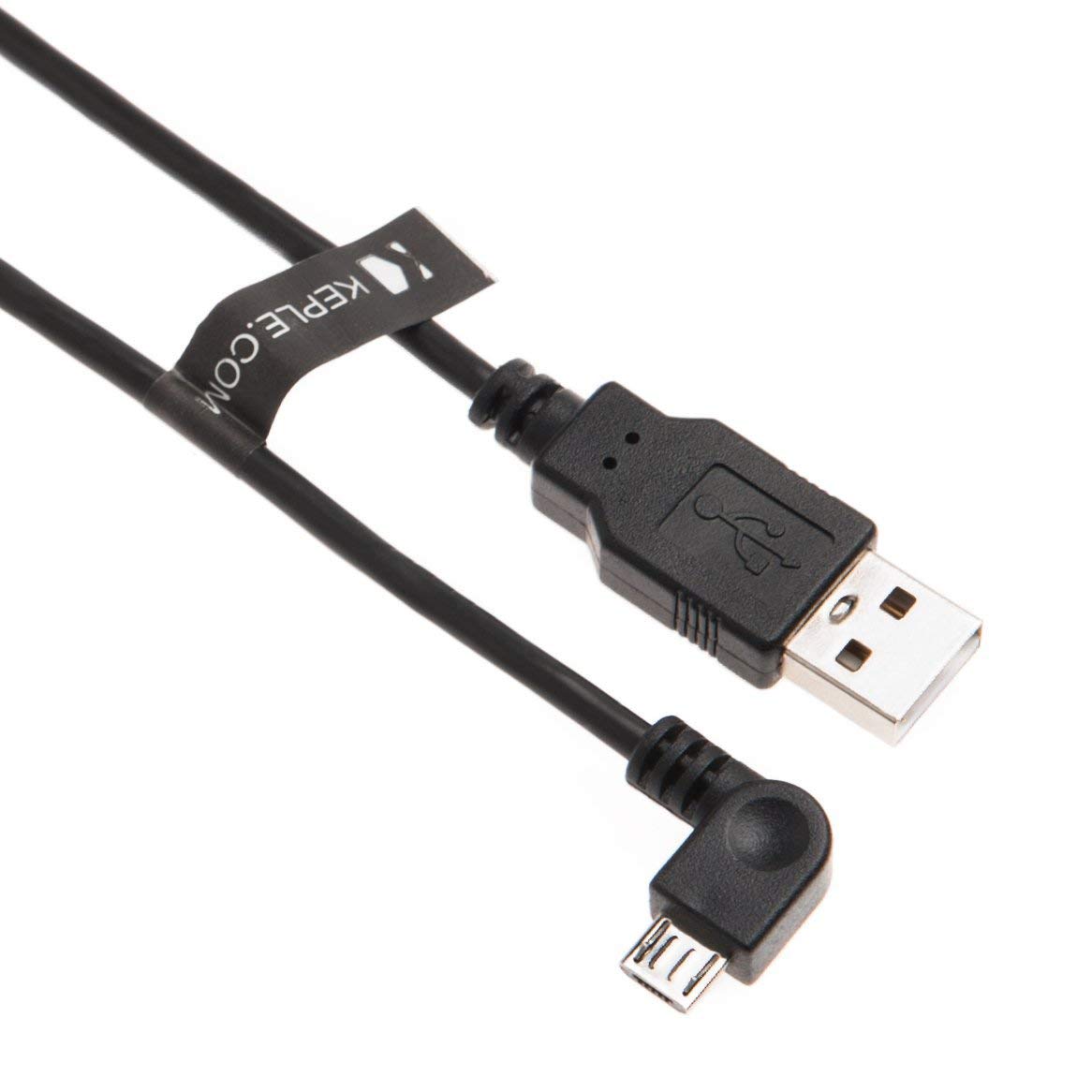 Keple Right Angle 2m Micro USB Charging In Car Lead Cable Data Sync 90 Degree Compatible with Tom Tom GO 40, 50, 500, 5000, 510, 5100, 60, 600 Sat Nav GPS Navigation