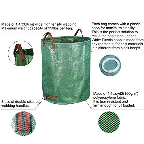 Gardzen 2-Pack 132 Gallons Gardening Bag with Double Bottom Layer - Extra Large Reuseable Heavy Duty Gardening Bags… - Image 3