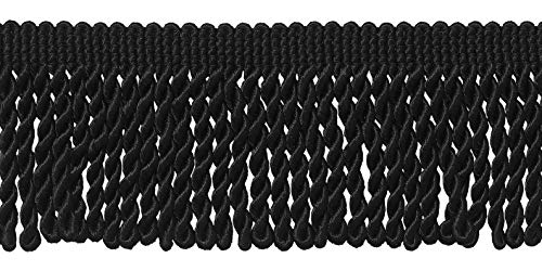 10metres Bullion Fringe 10cm Wide, Upholstery Fringing Trimming by MNJ Trimmings (Black)