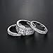 Hiyong Princess Cut Wedding Rings Set - Square Cluster CZ Enhancer Guard 3pcs Halo Bridal Bands Size 6-9 (11)