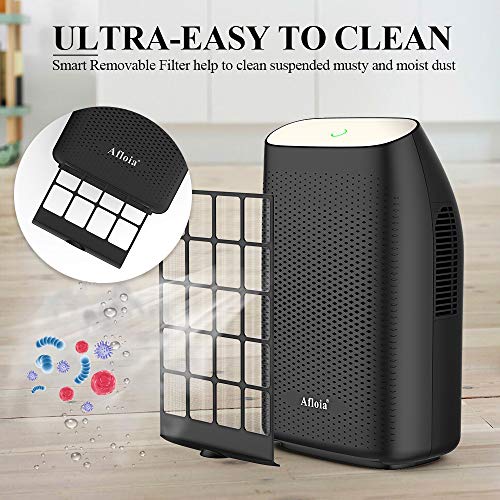 Afloia Dehumidifier for Home, Portable Quiet Dehumidifier Home Electric Dehumidifiers for Bathroom Space Bedroom Kitchen Caravan Office Basement - Thumbnail 2