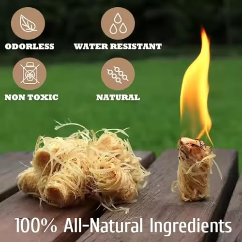 Fire Starter - 150 pcs xxl Natural Odourless Charcoal Starter & Campfire Firestarters | BBQ Grill, Outdoor Fire Pit, Camping Quick Wood Starters for Wood Stove, Fireplace, Chimney, Smoker, Pizza Ovens