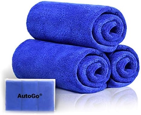 Amazon Autogo 洗車タオル 40cm 40cm 3枚セット 洗車用品セット 車 バイク