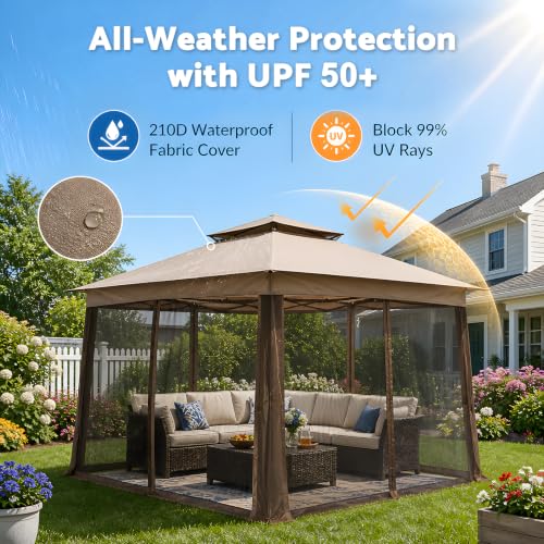 Duythy 11x11 Pop Up Gazebo with Mosquito Netting, Instant Setup Outdoor Canopy Tent image 12