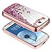 Galaxy S3 Case w/[Tempered Glass Screen Protector], NageBee Glitter Liquid Quicksand Waterfall Flowing Sparkle Shiny Bling Girls Cute Case for Galaxy S3 (S III I9300 GS3) - Electroplate Rose Gold