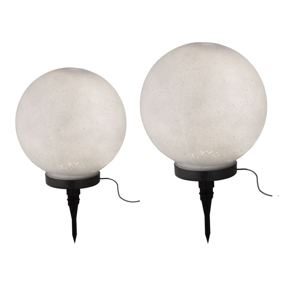 Padverlichting Tuin En Terras 2x Led Aussen Steck Lampen Garten Solar Kugel Leuchten Stein Optik Beleuchtung Gamestingr Com