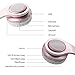 Bluetooth Headphones Over Ear, Ifecco Light Up Foldable Bluetooth Stereo Headphone Over Ear with 3.5mm Audio Cable and Mic Support FM Radio and TF Card Compatible with Bluetooth Devices (Rose Gold)