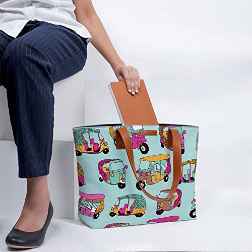 dailyobjects funky rickshaw fatty tote bag-multicolour