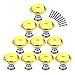 Cabinet Knobs,YIFAN 10Pcs 30mm Crystal Glass Diamond Shape Cabinet Knobs Cupboard Drawer Pull Handles - Yellow