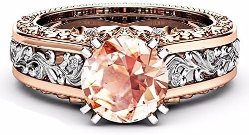 Rings Jewelry Fashion Women Color Separation Rose Gold Wedding Engagement Floral Ring