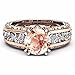 Napoo Fashion Women Luxuxy Color Separation Rose Gold Diamond Wedding Engagement Floral Ring