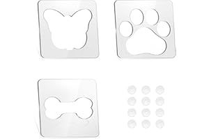 KAPYOO 3Pcs Free Motion Quilting Rulers and Templates Set Butterfly Pet Footprint Bone Pattern 1/8 inch Thick Acrylic Quilting Templates for Domestic Sewing Machines with Non-Slip Grips (Style B)…