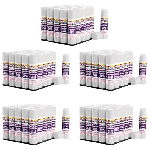 Colorations Premium Glue Sticks, Set of 150, Each 0.32 Ounces, Dries Clear, Cra…