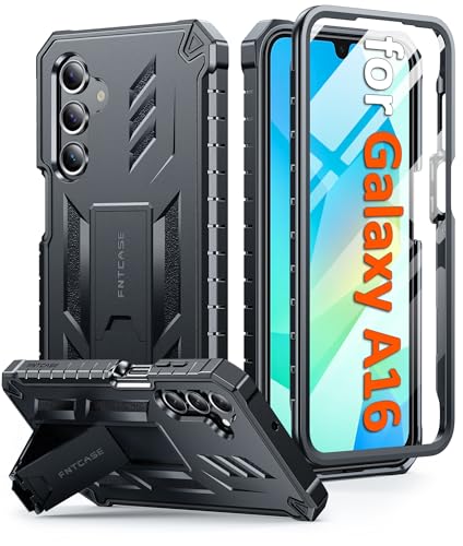 FNTCASE Case for Samsung Galaxy A16: Shockproof Case for Samsung A16 5G/4G, Military Grade Anti-Fall Protective Case with Kickstand Phone Case Rugged Portable Full Cover 6.7 Inches