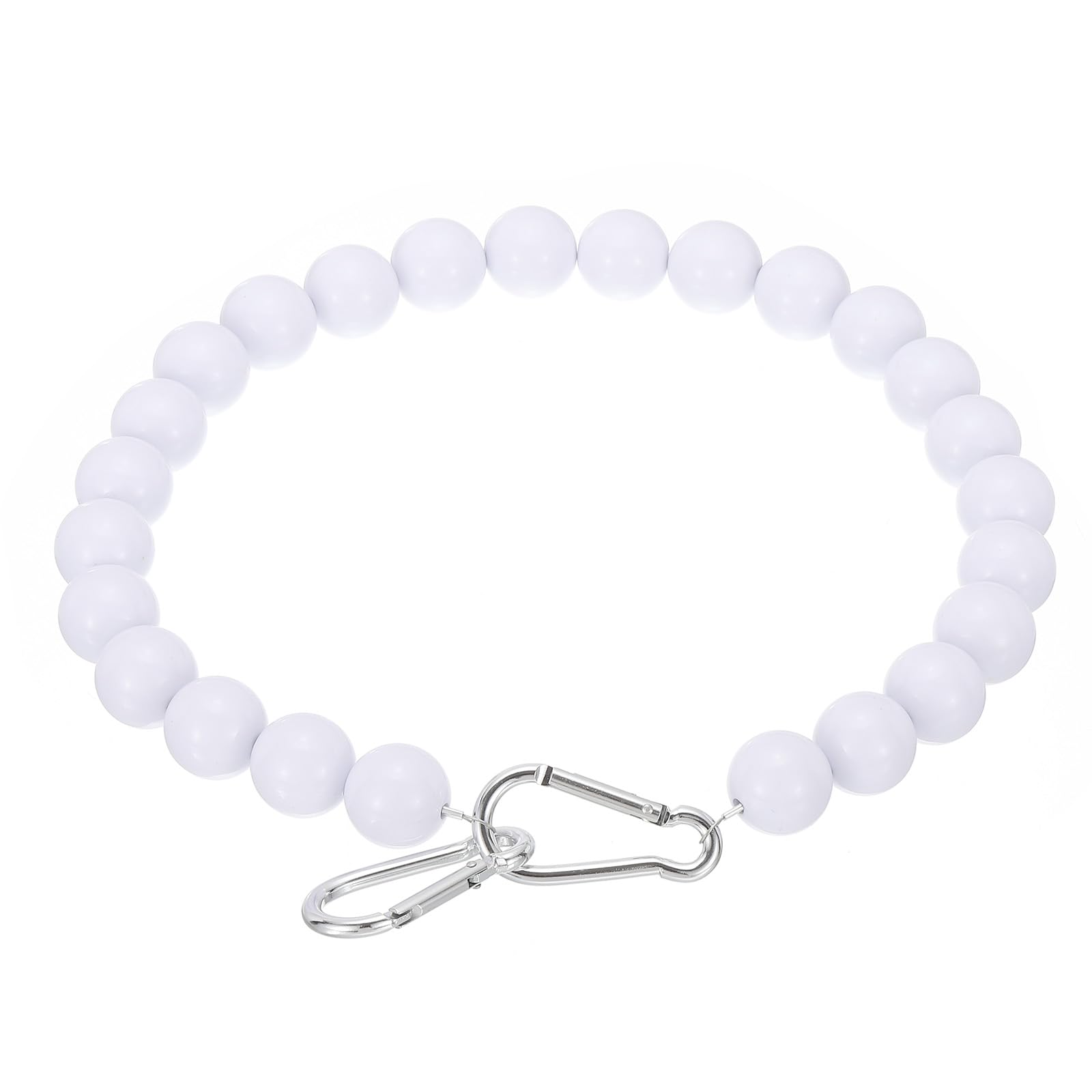 PATIKIL Flagpole Retainer Ring Flag Pole Accessories, Flag Beaded Mount Ring Keep Flag Close to Pole Weight with Stainless Steel Cable for Indoor Outdoor Flagpole, White, 7.5"