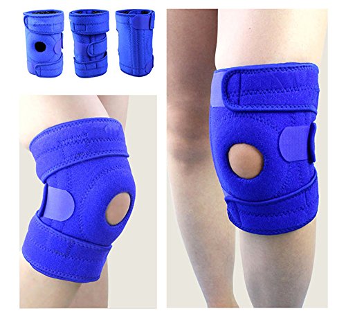 Firelong Knee Pads Unique Spring Support Design Professional Kneepads for Mountaineering,Climbing,Skating,Cycling,Riding,Football,Basketball,Volleyball - 1 Pair (Blue)