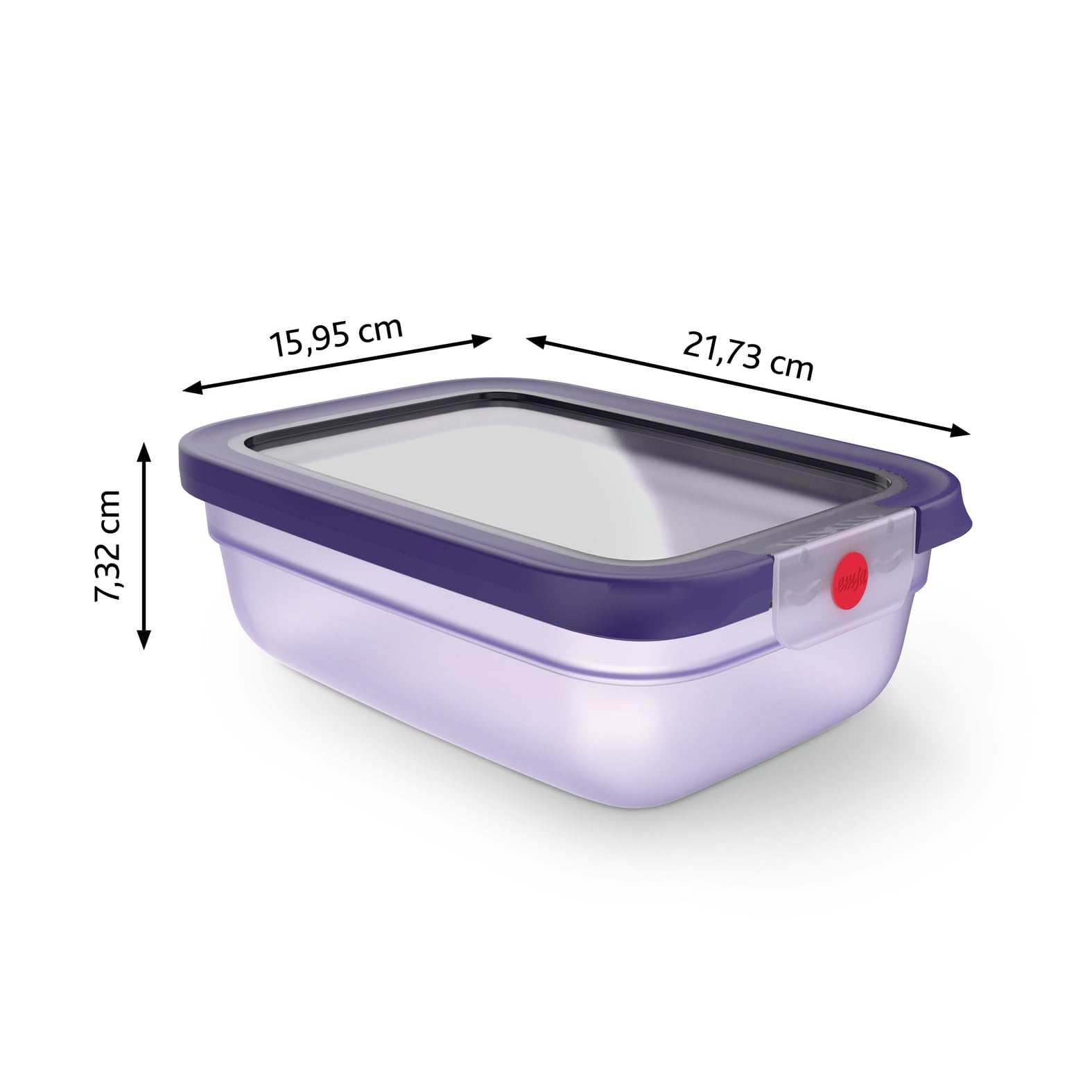 EMSA oneClick Frischhaltedose, verschlossen mit nur 1 x Klick, Lebensmittel 2 x länger frisch, 100% dicht, Made in Germany, 1,2L, gefrier-, mikrowellen- und spülmaschinengeeignet, violett, N1210900 7