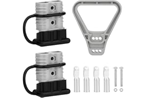 Uddick 175A Battery Quick Connector with Dust Cover and Handle,Battery Quick Disconnect Wire Harness Plug Kit for Car Forklift Motor Winch Trailer（2PC 1/0AWG 1Handle