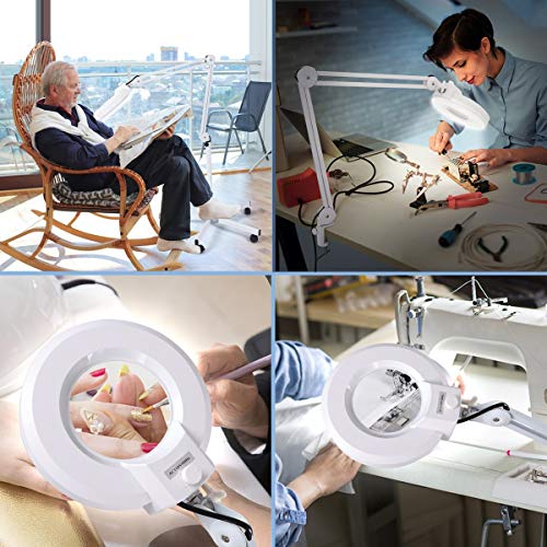 Magnifying Floor lamp with 5 Wheels Rolling Base for Estheticians