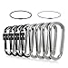 OUTXE Aluminum Carabiner D Shape Buckle Pack, Keychain Clip, Spring Snap Key Chain Clip Hook Screw Gate Buckle,8+2 pcs