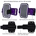 i2 Gear Cell Phone Armband Case for Running - Workout Phone Holder with Adjustable Arm Band and Reflective Border - Medium Armband for iPhone 8, 7, 6, 6S, Galaxy S6, S5, Purple