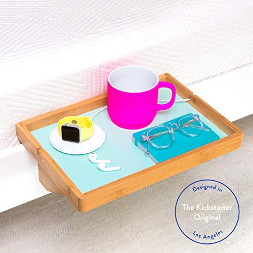 BedShelfie The Original Bedside Shelf - 9 Colors / 2 Sizes - AS SEEN ON Business Insider (Original Size, Natural + Light Green)