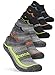 TM-MZS06-YKR_Large Tesla Men's 6-Pairs Atheltic No Show Socks Cushioned Comfort w Mesh MZS06