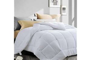 ASHOMELI Queen Size Comforter,Cooling Comforter for Night Sweats,All Season Down Alternative Comforter,Duvet Insert with Corner Tabs (White,Queen,88"x88")