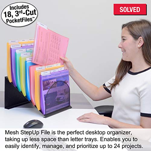 Ultimate Office 8 Section High Capacity Black Wire Mesh Inclined