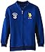U.S. Polo Assn. Big Boys' Fleece Mock Neck Jacket with Striped Ribbing, Cobalt Blue, 10/12