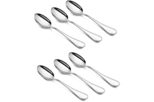 HornTide 6-Piece Mini Tea Spoon Set Dessert Coffee Spoon Flatware Stainless Steel Mirror Polishing 5.5-Inch 14cm