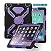 Ipad case, Afranker Ipad 2 case, Ipad 3 case, Ipad 4 Case Plastic Kid Proof Extreme Duty Dual Protective Back Cover with Kickstand Black/purple