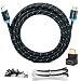 Maximm High-Speed HDMI 2.0 4K Nylon Braided Cable, 25 Feet - 1-Pack - 28 AWG (Includes Cable Clips, Ties and Right Angle Adapter) primary