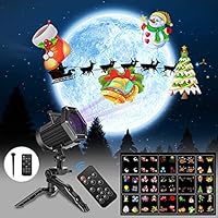 UNIFUN Christmas Lights,15 Patterns Projector Lights Waterproof Dynamic Landscape Lights for Celebration Halloween,Christmas, Birthday and Party Decorations