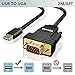 FOINNEX USB to VGA Adapter Cable 6FT Only Support Windows 10/8.1/8/7(NO XP/Mac OS/Vista) with Built-in Driver,USB 3.0 to VGA Video Converter Cord 1080P for Surface,PC,Laptop to TV,Monitor,Projector