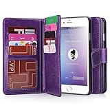 iPhone 6 Case, iPhone 6 Wallet Case (4.7 inch), BENTOBEN Multi-Card Wallet Case Flip Folio PU Leather Wallet Bumper Case Hard Shell Skin Protective Cover for iPhone 6 4.7 inch -Purple