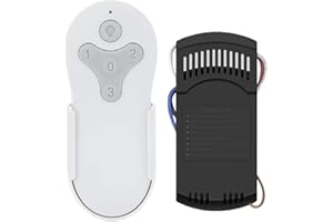 BREEZE BAY KUJCE10311/ KUJCE10712 Ceiling Fan Remote Control Kit for Harbor Breeze Hampton Bay Hunter, 3-Speed Light Dimmer, Replacement TR214A, TR214B, 2BB78-ITL-F304C, A25-FA0138, KUJCE10610, 2AQZU-18018