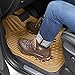 Amazon Basics 4 Piece Heavy Duty Rubber Car Floor Mat, Beige