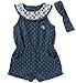 Calvin Klein Baby Girls Romper with Headband, Dark Blue, 12M