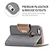 ProCase iPhone SE / 5S Case Cover (Old Model), Wallet Flip Case, with Wristlet Strap, Build-in Card Slots and Mirror, Stylish Slim Stand Cover for Apple iPhone SE / 5S (Grey)