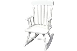 HomeStock Southwestern Sanctuary Rocking Chairs - Classic Hand-Made Wooden Rockers for Boys and Girls - Vintage Style Colonial Kid's Seats - Childrens Furniture Rocker White
